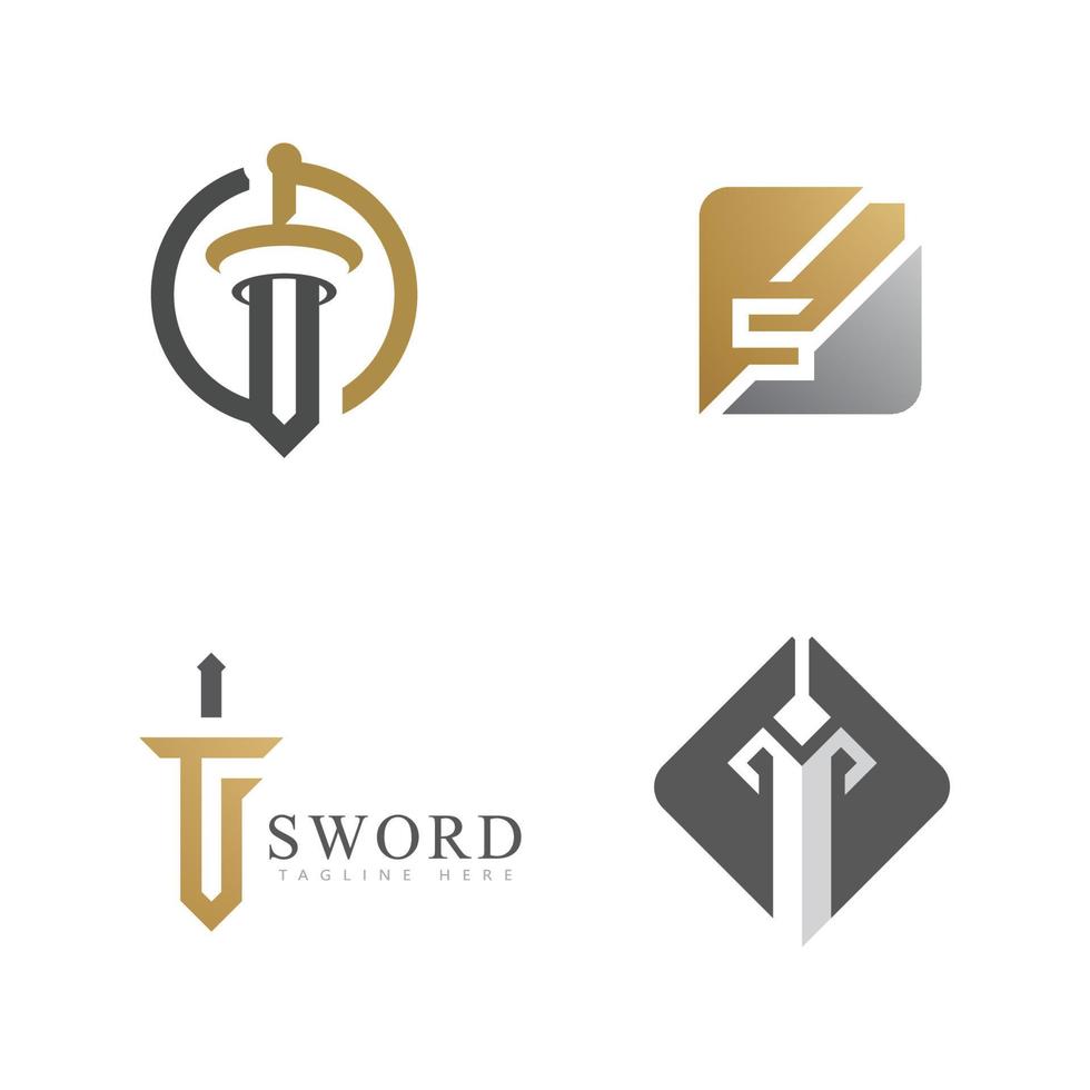 zwaard logo pictogram vector sjabloon