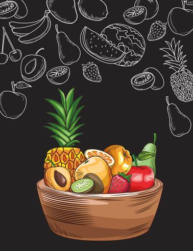 hand getrokken fruit vector