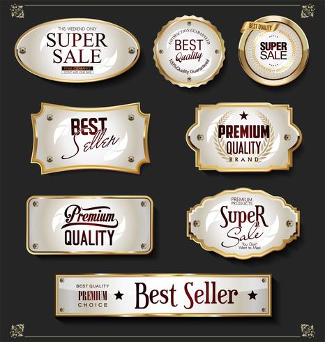 Luxe premium gouden badges en labels vector