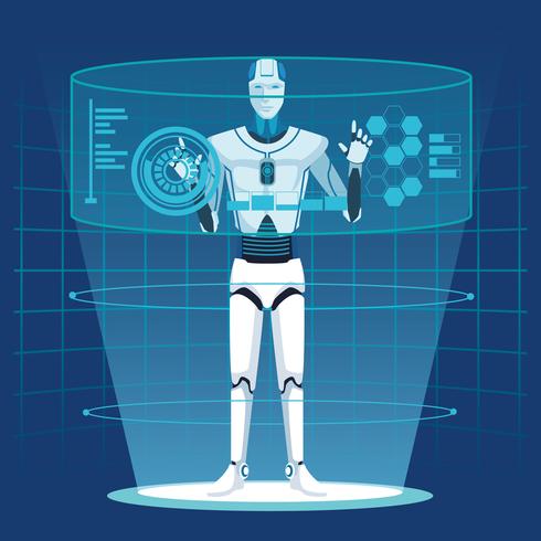 humanoïde robot avatar vector