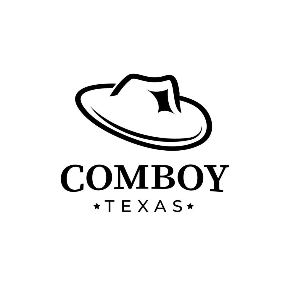 vectorillustratie van cowboyhoed logo ontwerp pictogram minimalistische illustraties vector