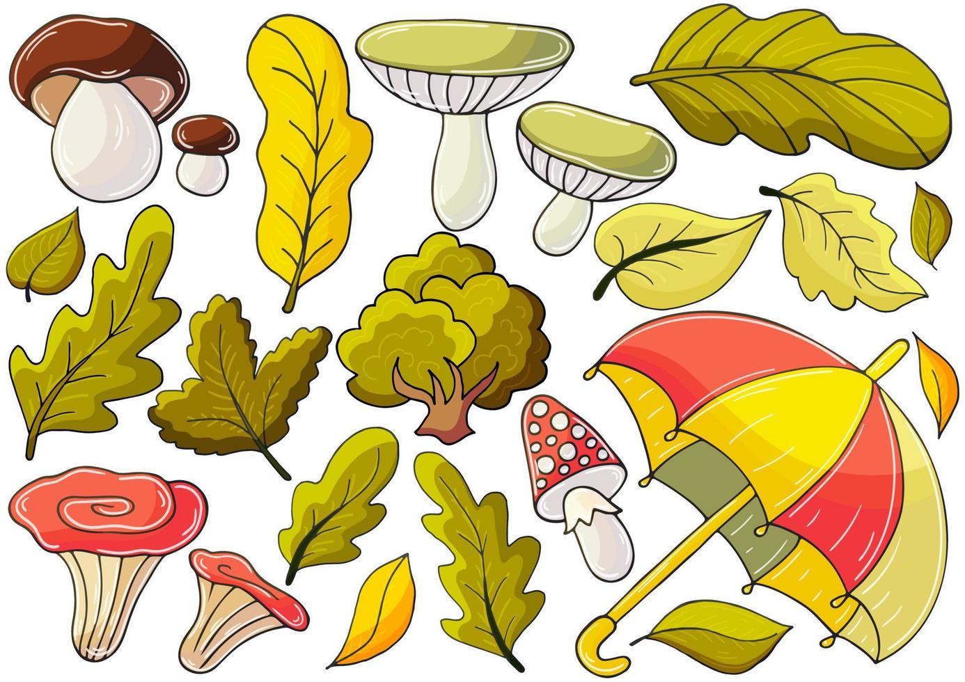 herfst illustratie in de hand getekende stijl. kindertekening vector