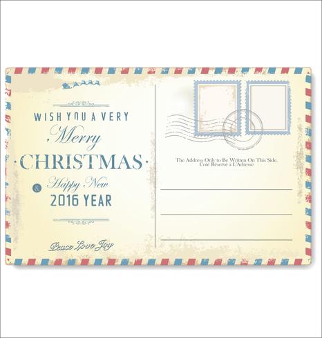 Vintage kerst briefkaart vector