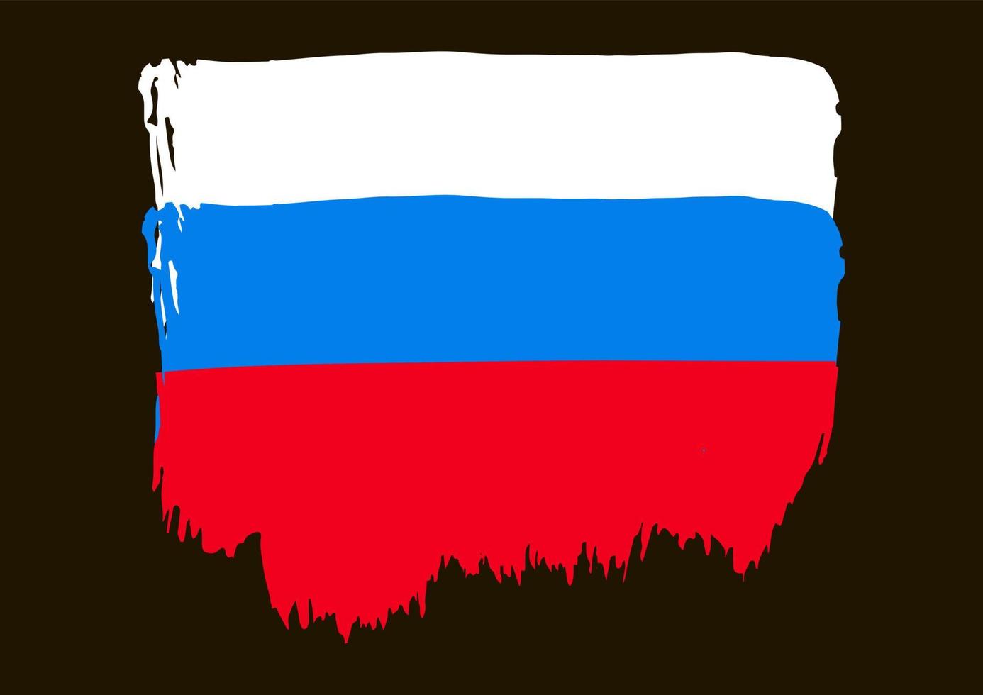 de vlag van rusland is beschilderd met verf. verf, beits, vlek vector