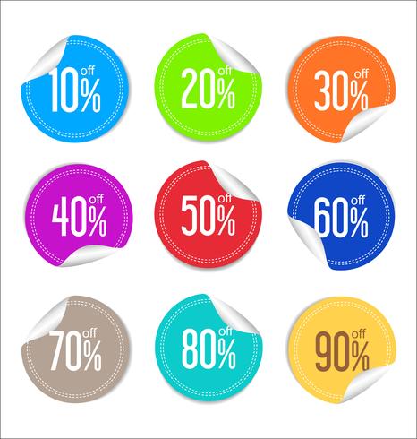 Verzameling kleurrijke verkoop stickers en labels vector