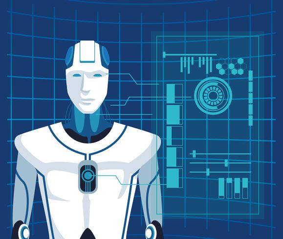 humanoïde robot avatar vector