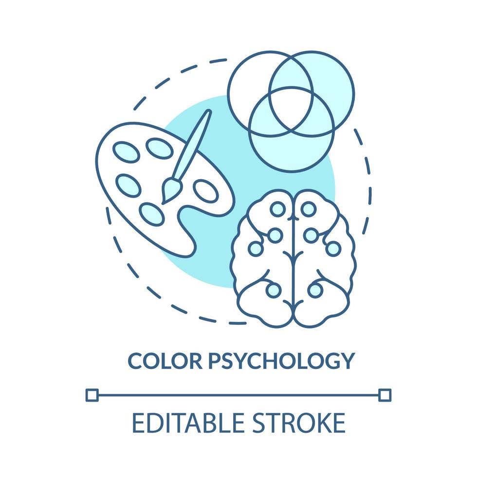 kleur theorie concept icoon. koopgedrag dat van invloed is op het ontwerp. consument visuele attractie abstracte idee dunne lijn illustratie. vector geïsoleerde omtrek kleur tekening. bewerkbare streek