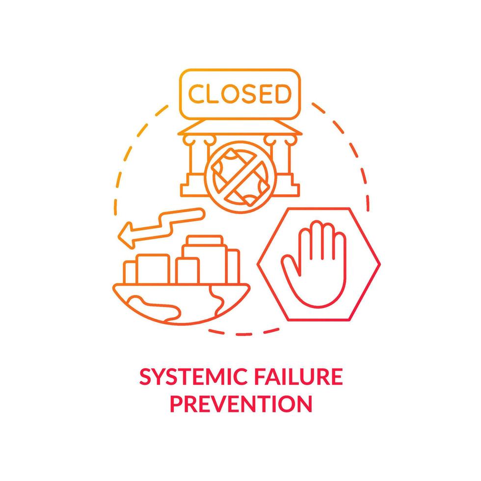 economische ineenstorting preventie concept icoon. crisis, preventieve maatregelen voor bankpaniek. financiële ondersteuning proces abstracte idee dunne lijn illustratie. vector geïsoleerde omtrek kleur tekening