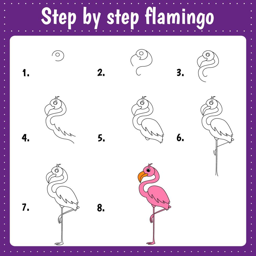 hoe flamingo te tekenen vector