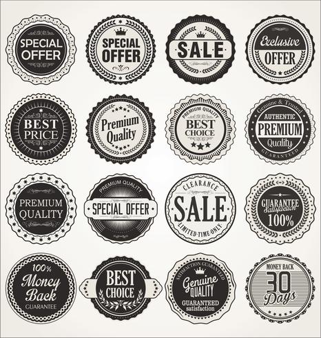 Retro labels en badges vector