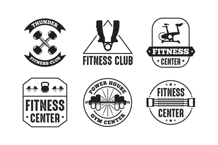 Fitnessbadge en logo, goed voor printontwerp vector