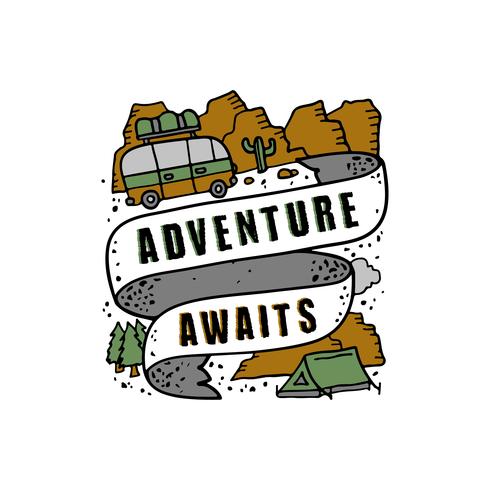 Adventure Quote en goed zeggen voor afdrukken vector