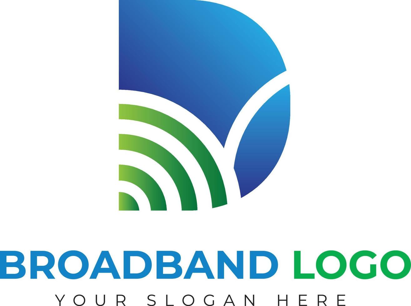 breedband internet d wi-fi logo sjabloon creatief ontwerp vector