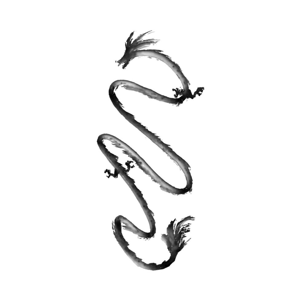 chinese lange draak kalligrafie illustratie vector