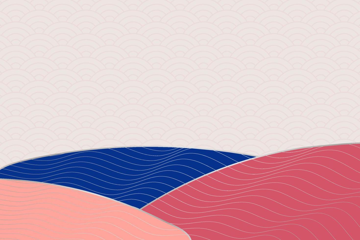 abstracte golfstijlachtergrond met geometrisch Japans patroon en golvende gestreepte lijnen vector