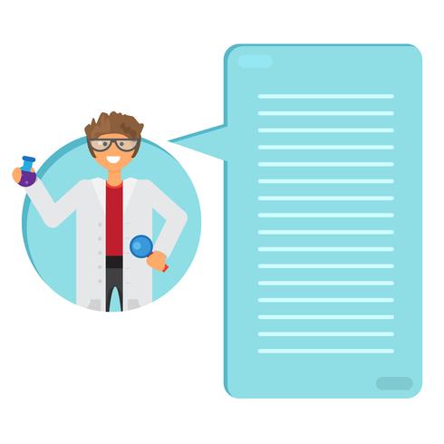 Wetenschapper substantie in fles vector