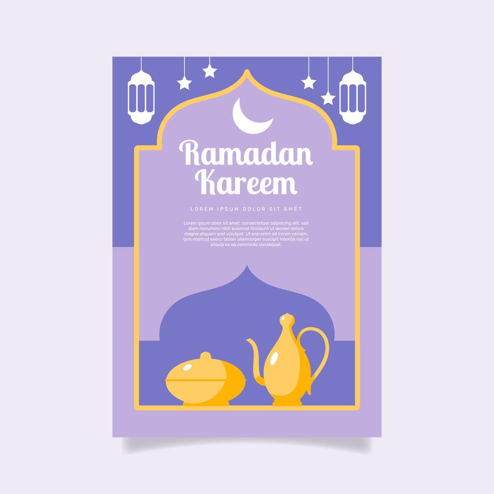 platte ramadan uitnodigingssjabloon. -vector. vector