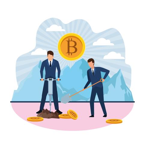 digitale mijnbouw bitcoin vector