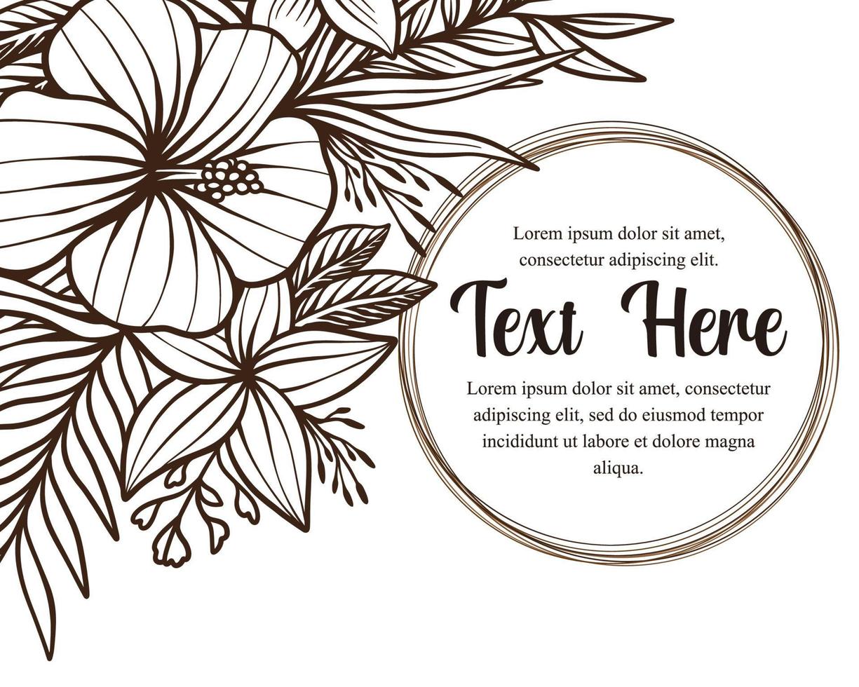 hand tekenen mooie kaartsjabloon met samenstelling van bloemen bloemen frame illustratie vector