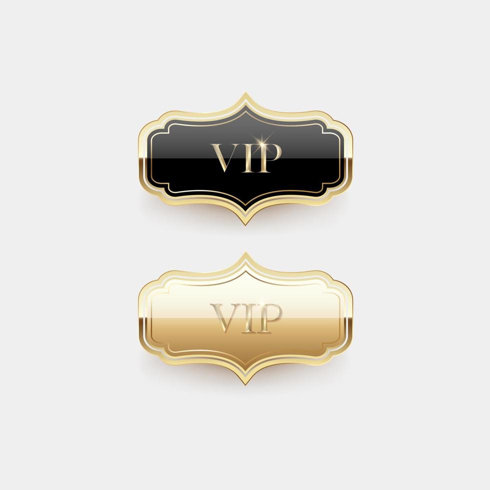 luxe gouden label en symbool vector