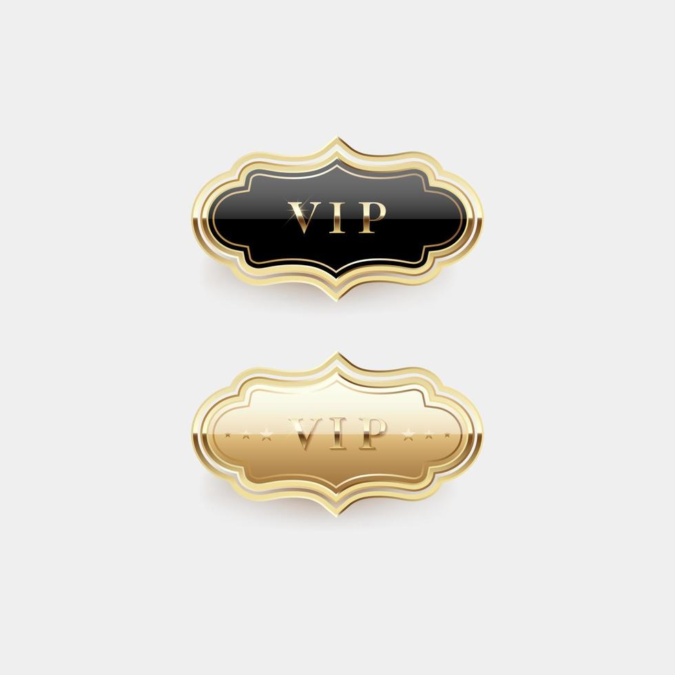 luxe gouden label en symbool vector