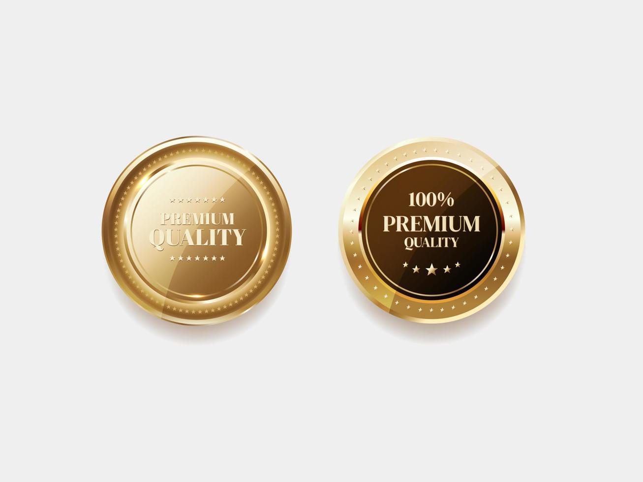 luxe gouden label en symbool vector