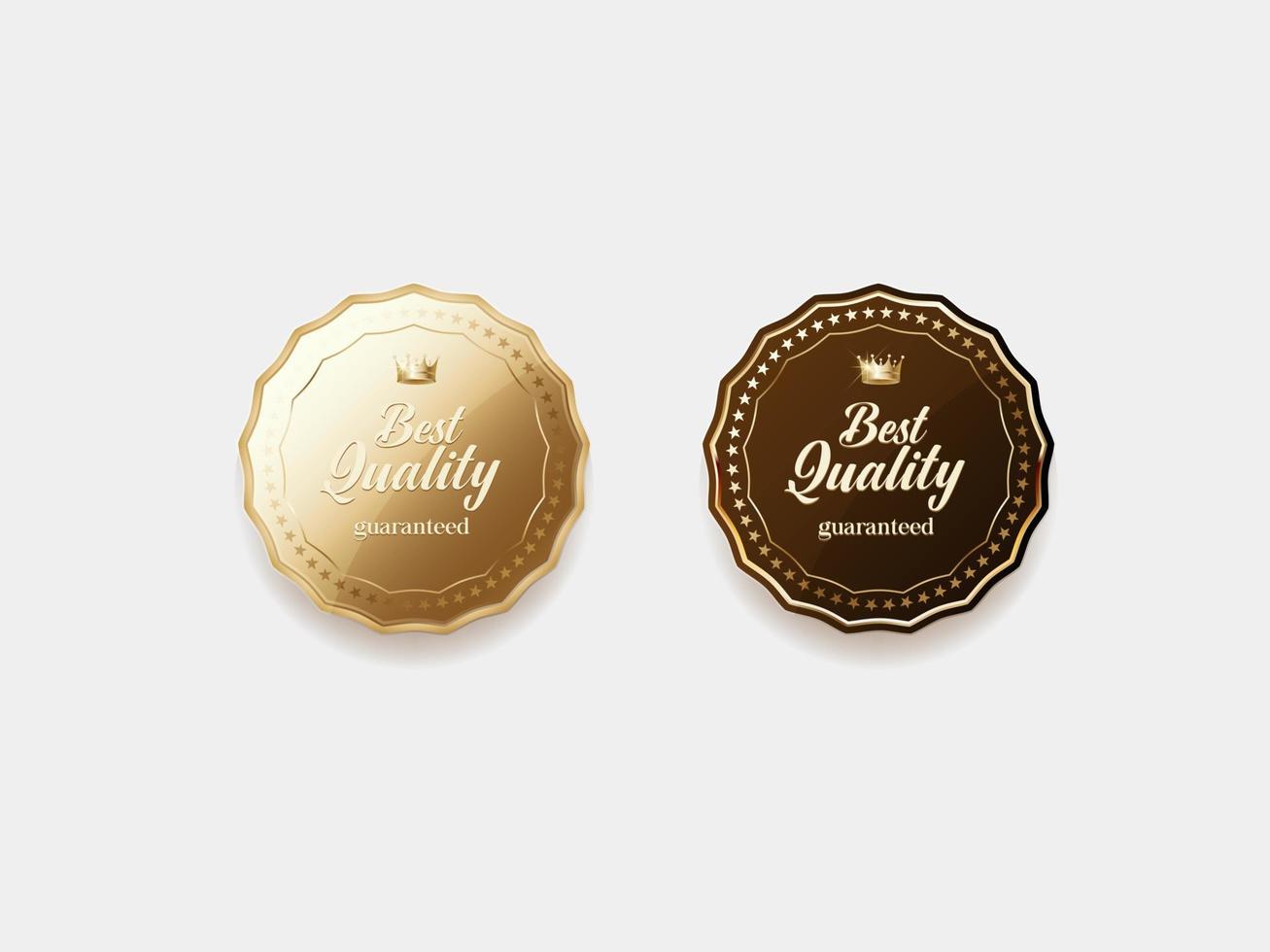 luxe gouden label en symbool vector