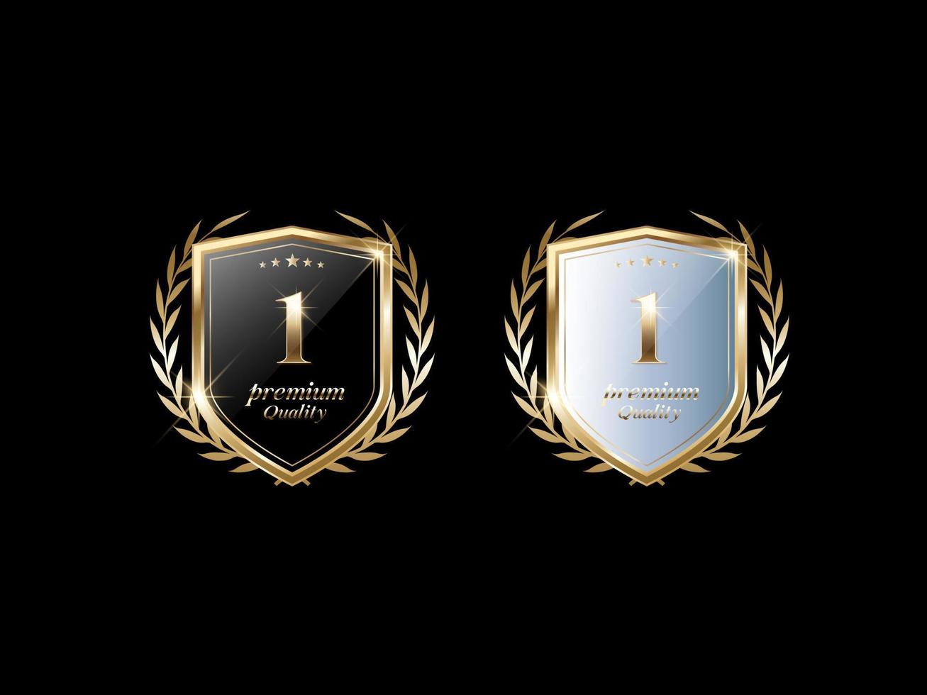 luxe gouden label en symbool vector