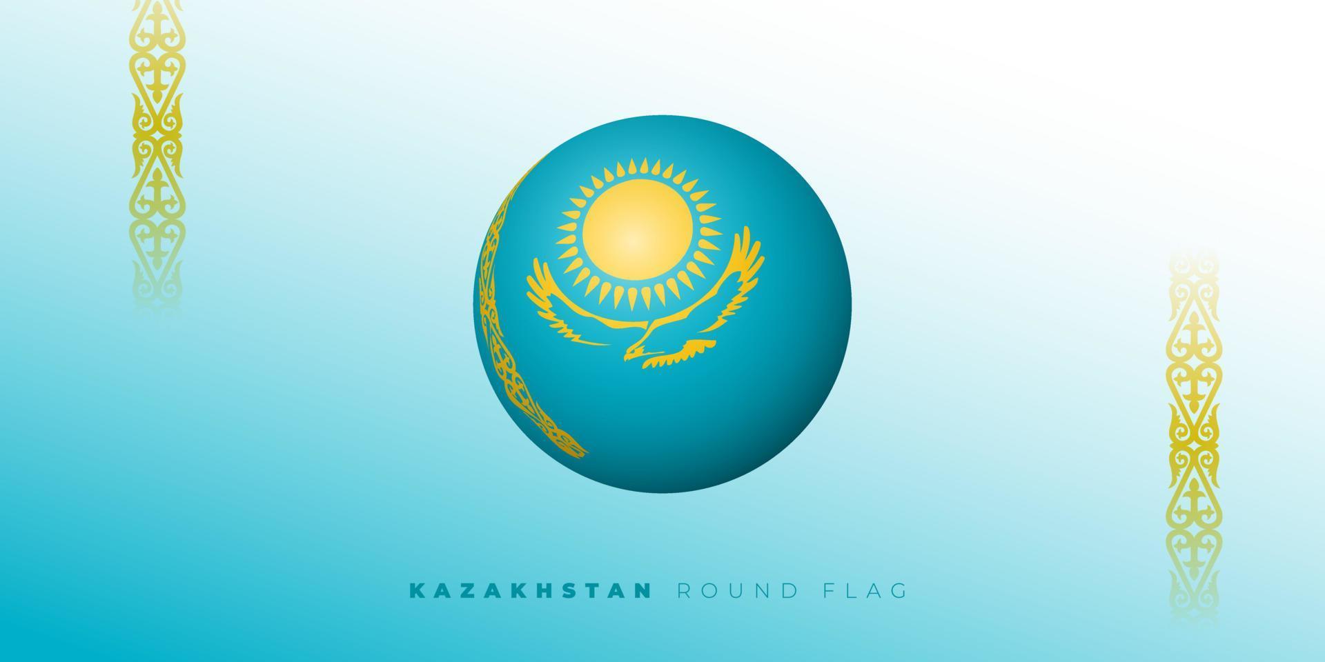 Kazachstan ronde vlag vectorillustratie. Kazachstan Onafhankelijkheidsdag sjabloonontwerp. vector