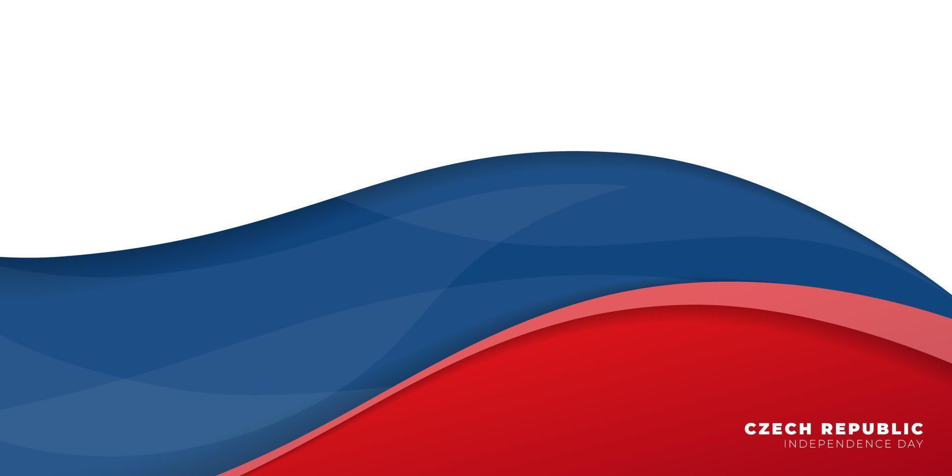 zwaaiend rood en blauw ontwerp op een witte achtergrond. Tsjechische Republiek onafhankelijkheidsdag achtergrond sjabloon. vector