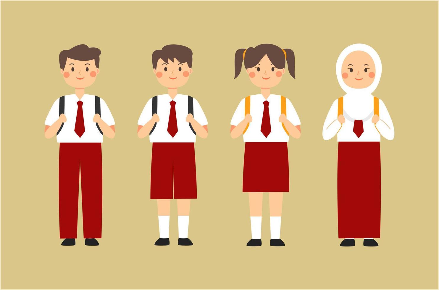 Indonesische basisschool student vector