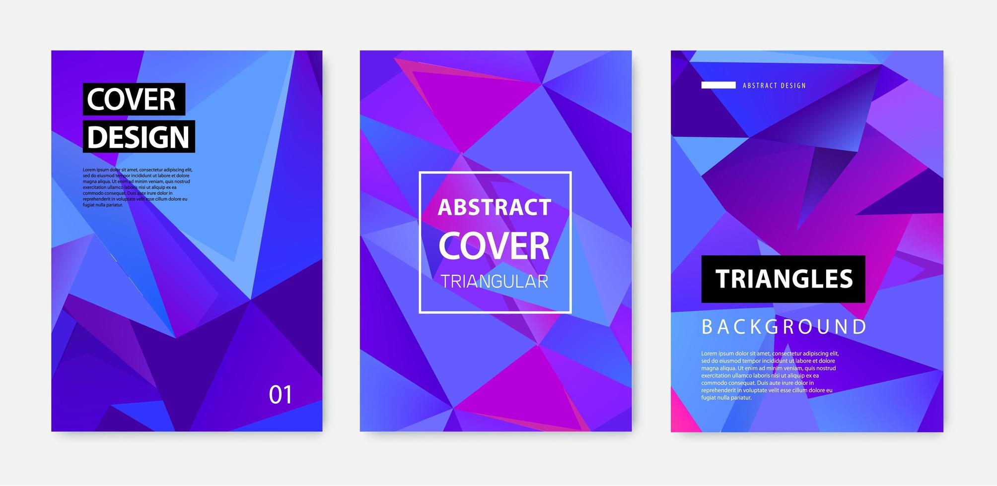 vector set van abstracte geometrische covers, banners, posters, flyers, brochures. tekstframe oppervlak. a4 sjabloonontwerp. titelblad model set. 3D veelhoekig, facet