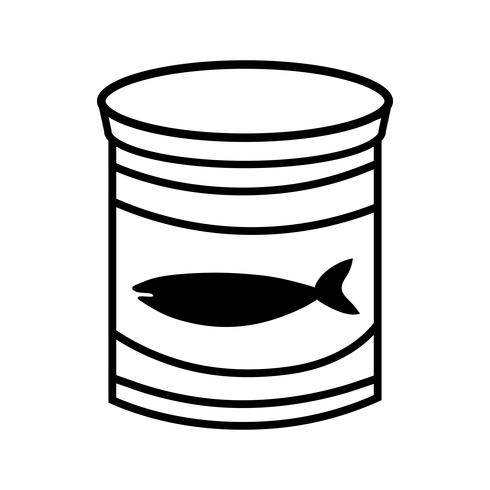 lijn kan tonijnmeel met gezonde voeding vector