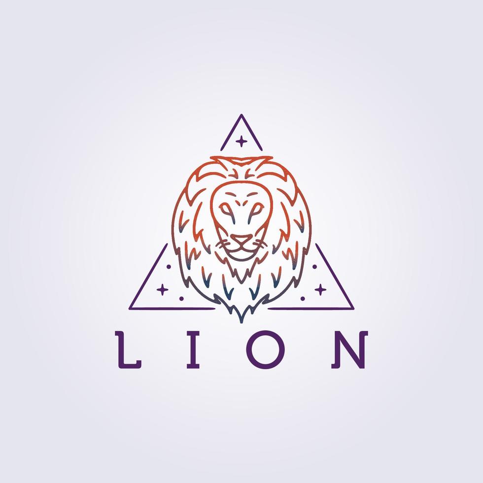 koning leeuw hoofd lijn pictogram logo vector, leo dierenriem horoscoop astrologie eenvoudig minimalistisch modern symbool illustratie ontwerp vector