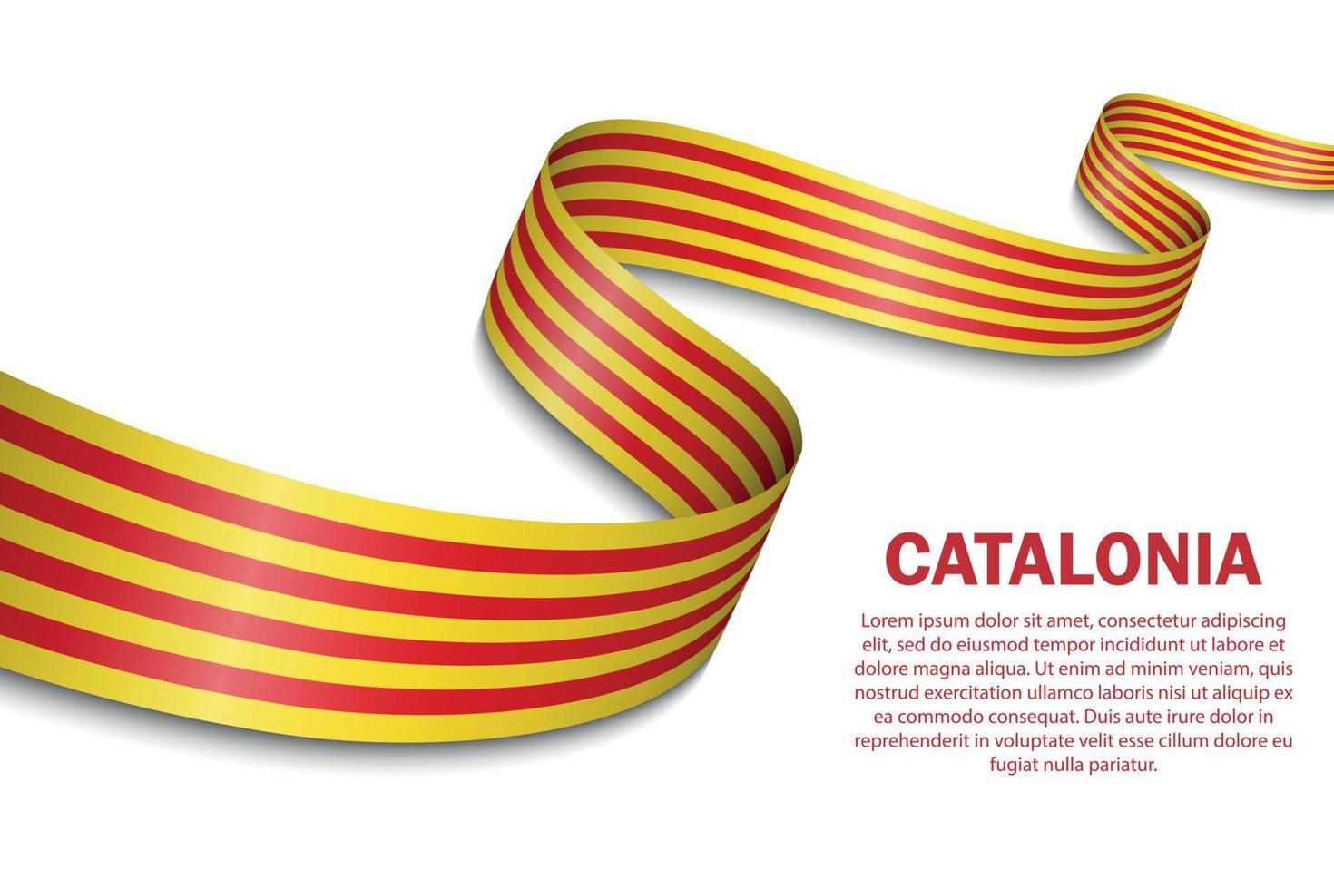 wapperende vlag van catalonië op witte achtergrond vector