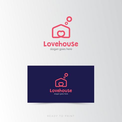 Logo Corporate Love House eenvoudig ontwerp vector