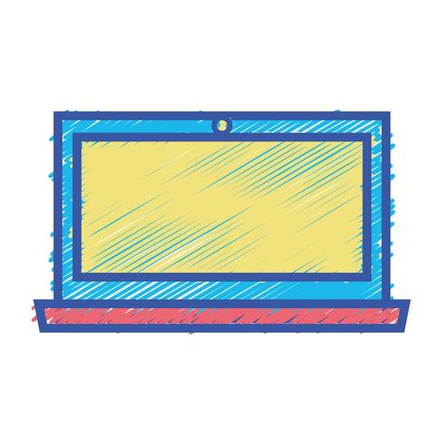 kleuren laptop scherm elektronische technologie vector