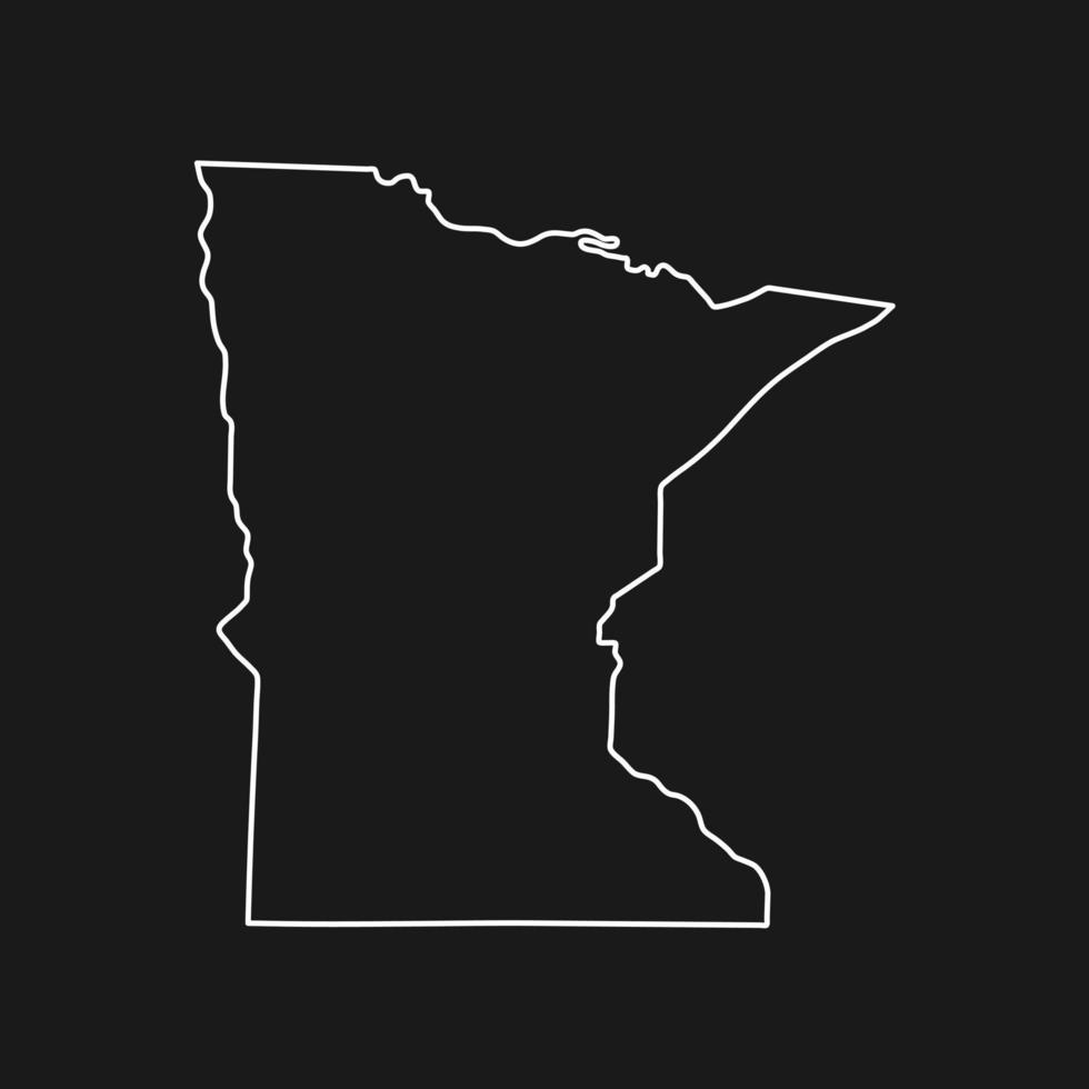 minnesota kaart op zwarte achtergrond vector