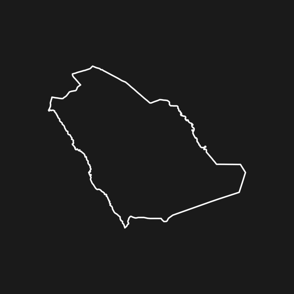 kaart van saoedi-arabië op zwarte achtergrond vector
