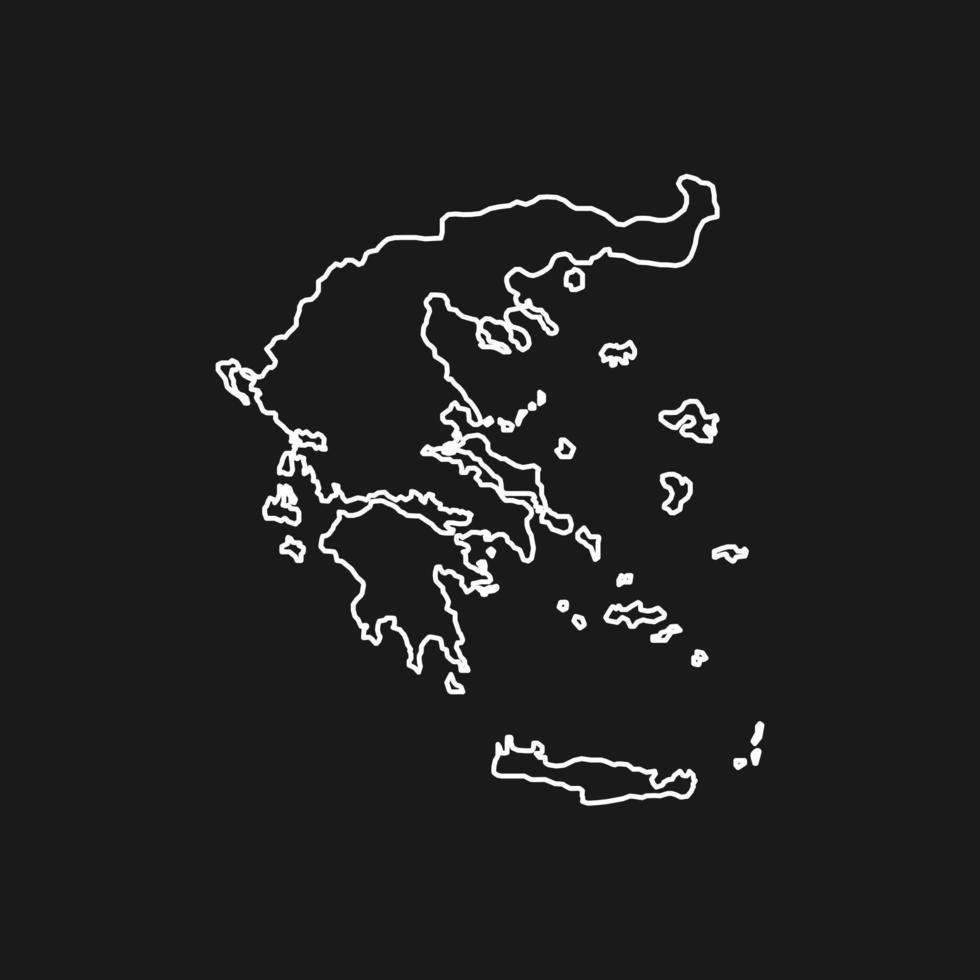 kaart van griekenland op zwarte achtergrond vector