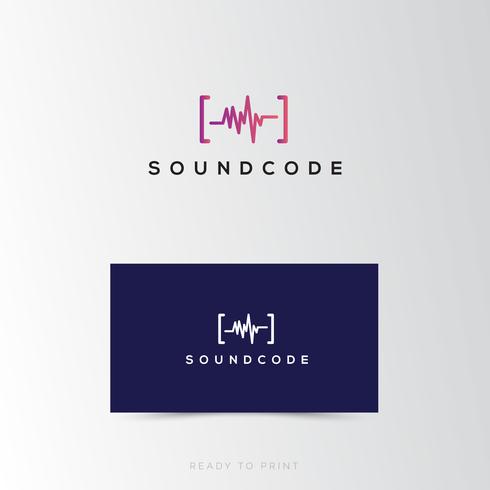 Logo Corporate Sound Code eenvoudig ontwerp vector