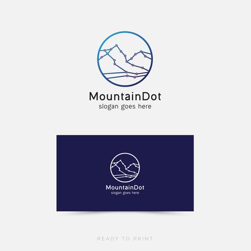 Logo Zakelijk MountainDot eenvoudig ontwerp vector