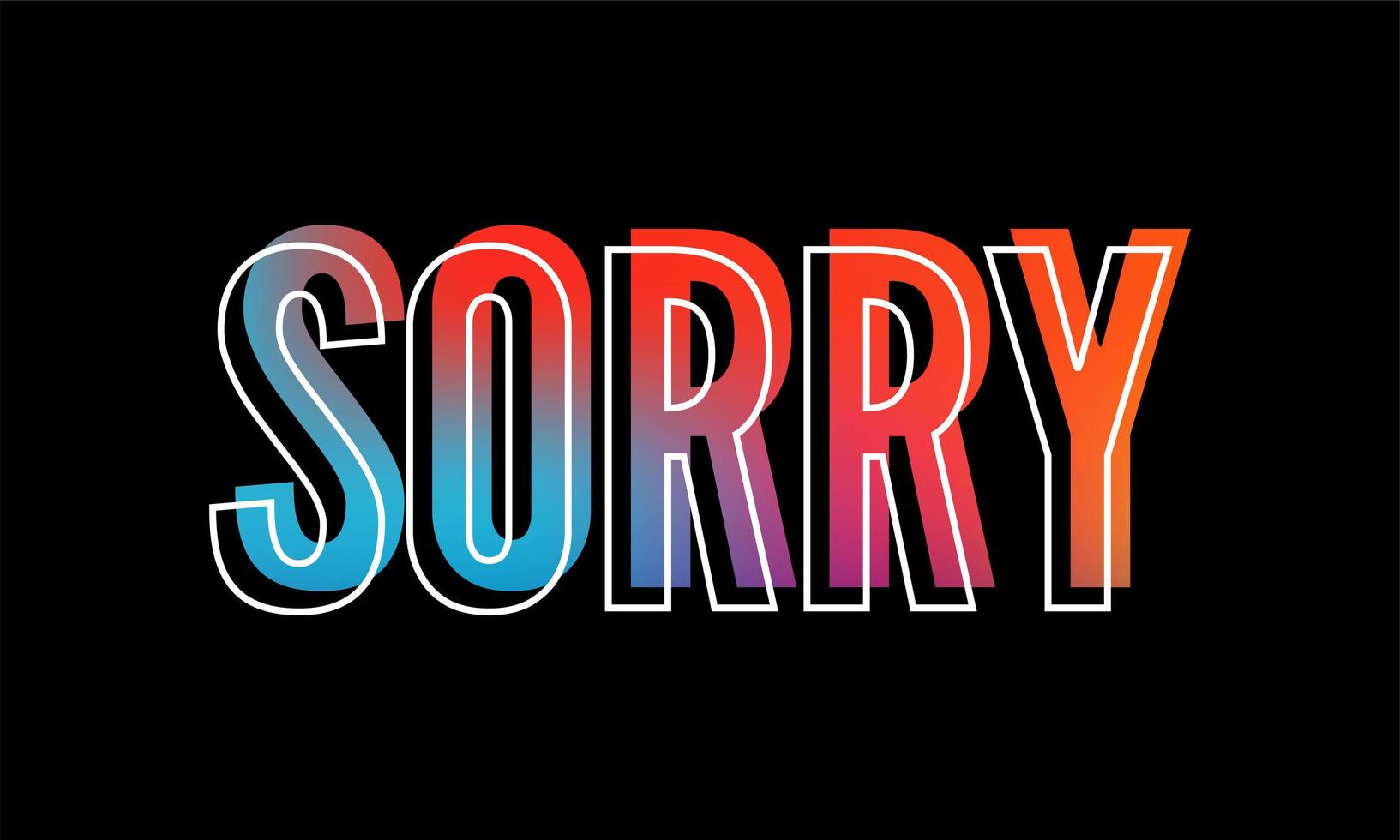 slogan sorry coole zin grafisch vector print mode belettering kalligrafie