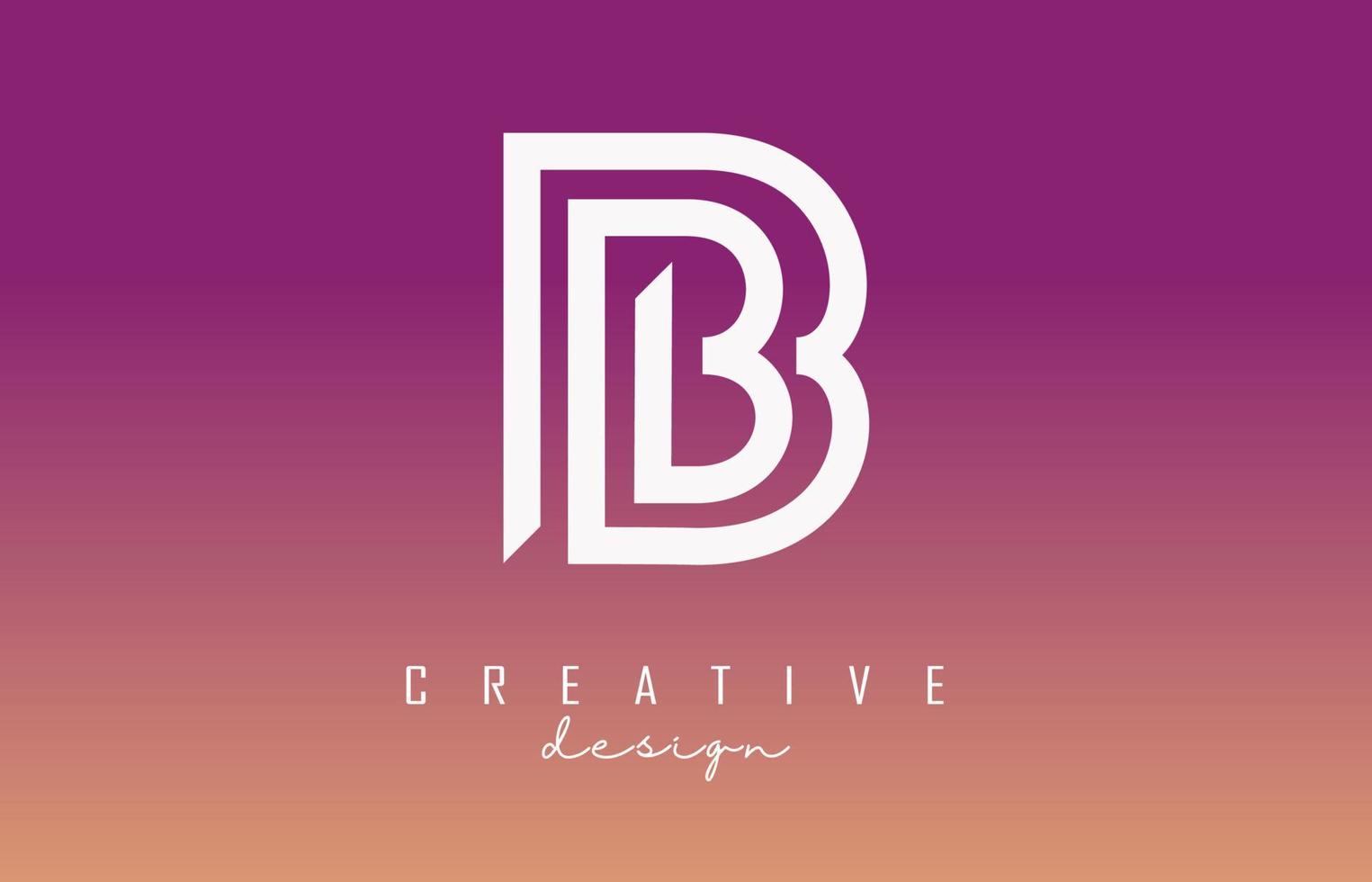 witte b brief logo monogram vector ontwerp. creatieve b letterpictogram met kleurrijke achtergrond met kleurovergang.