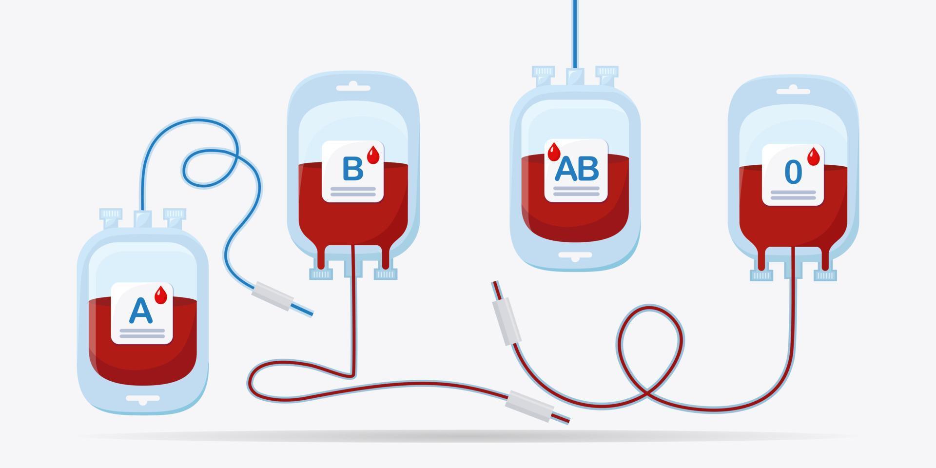 bloedzak met rode druppel geïsoleerd op een witte achtergrond. donatie, transfusie in geneeskunde laboratorium concept. het leven van de patiënt redden. vector plat ontwerp