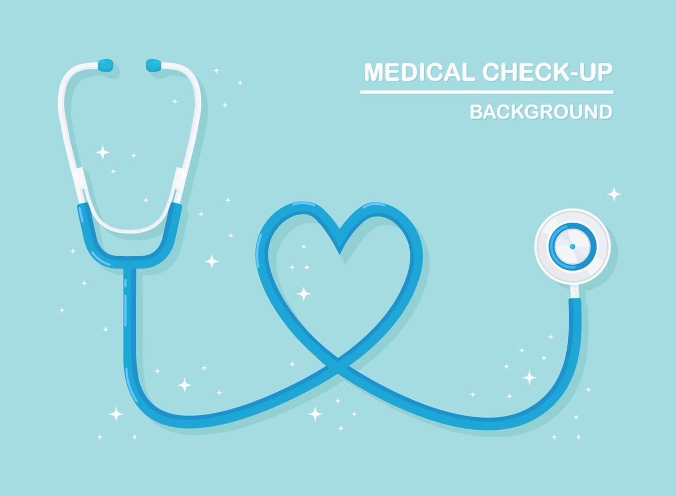 medische stethoscoop geïsoleerd op de achtergrond. gezondheidszorg, onderzoek van hartconcept. vector plat ontwerp