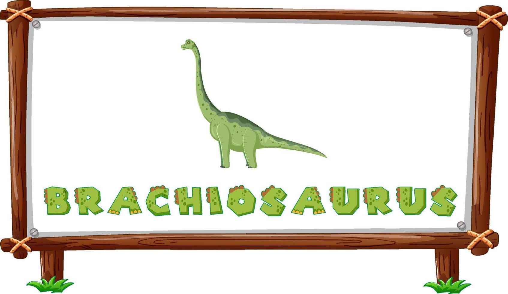 framesjabloon met dinosaurussen en tekst brachiosaurus-ontwerp erin vector