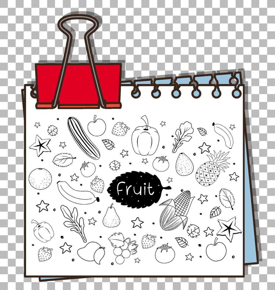 hand getrokken doodle van fruit vector