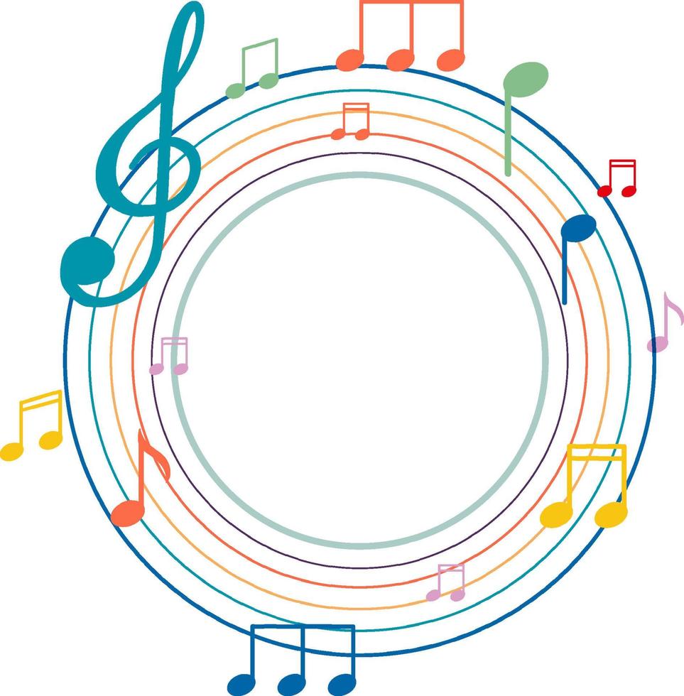 muziek noten regenboog kleurrijk op witte achtergrond vector