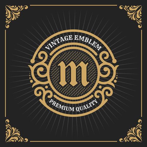 Vintage luxe banner sjabloonontwerp voor label, frame, productlabels. Retro embleemontwerp. Vector illustratie